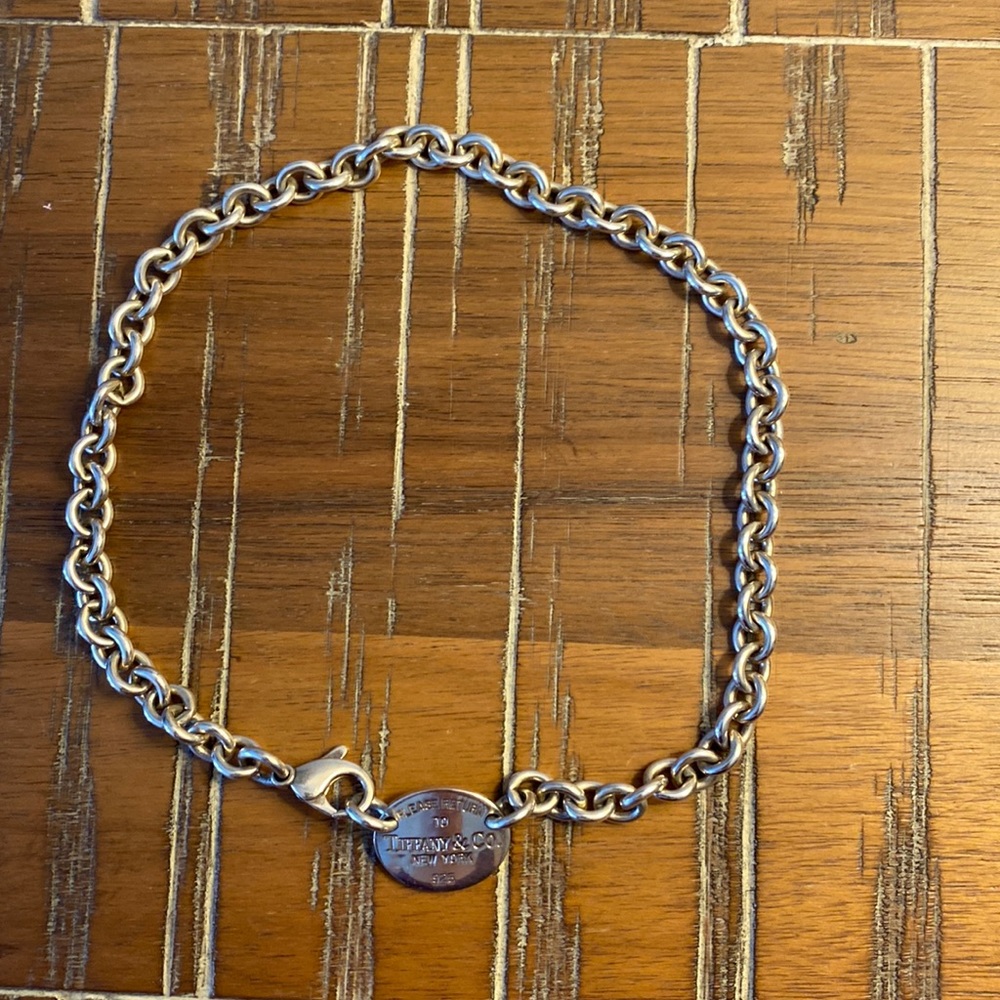 Sterling Silver Return to Tiffany Oval Tag Choker Necklace